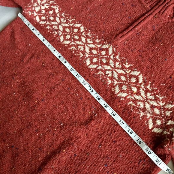 Vintage Express Wool Sweater 1/4 Zip Size Large Speckled Red EUC - Picture 4 of 6